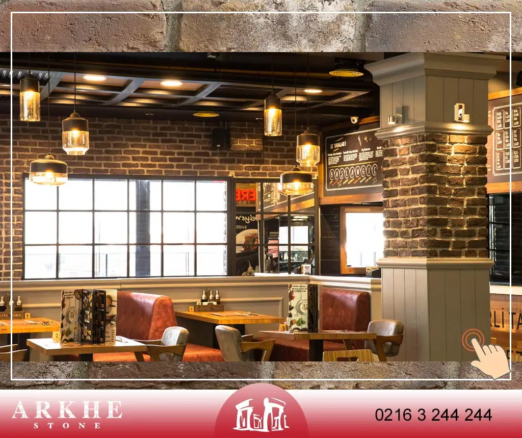 Kafe Dekorasyonu- Dekoratif Tuğla Duvar Kaplama