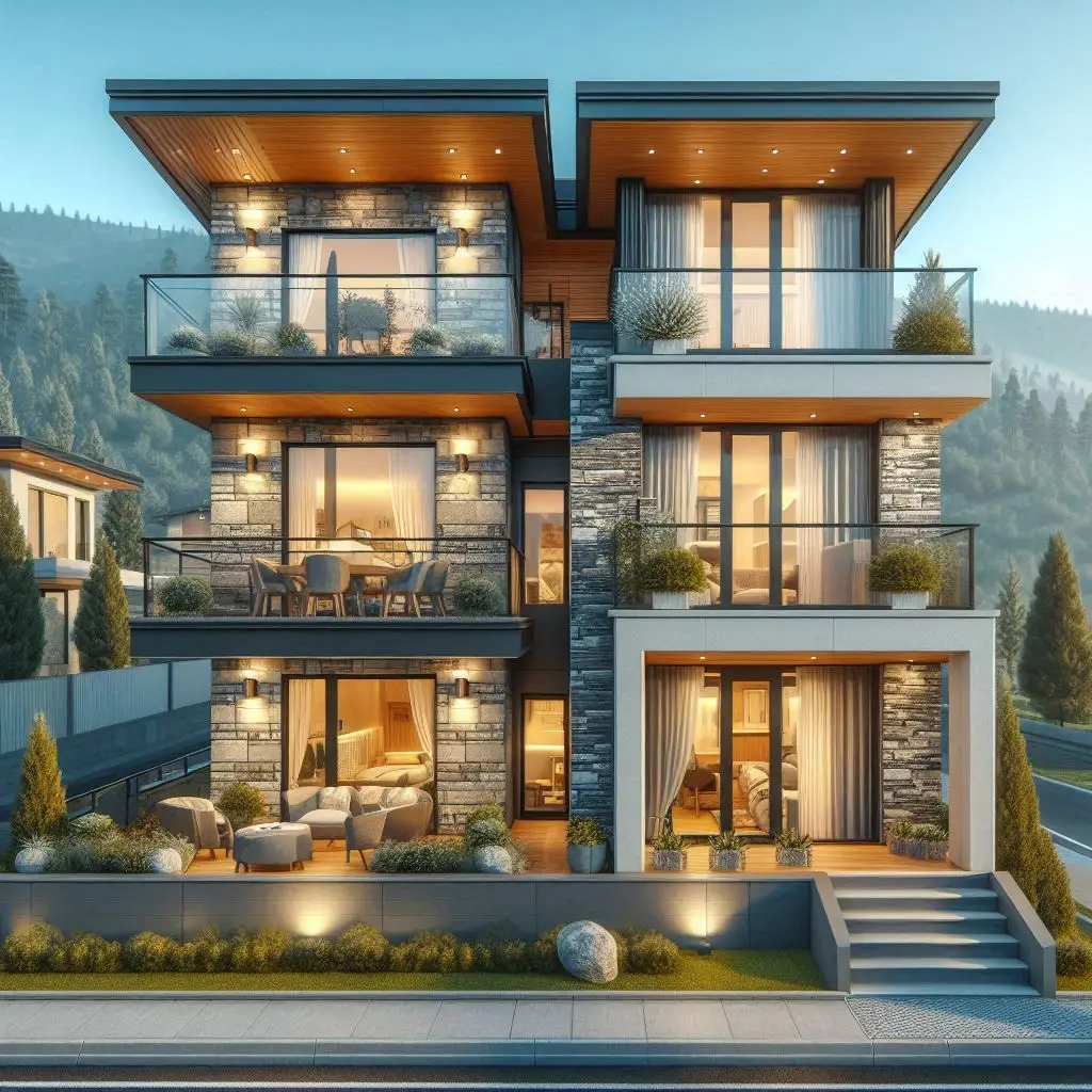 Dublex Villa Dış Cephe Modelleri yan Cephe