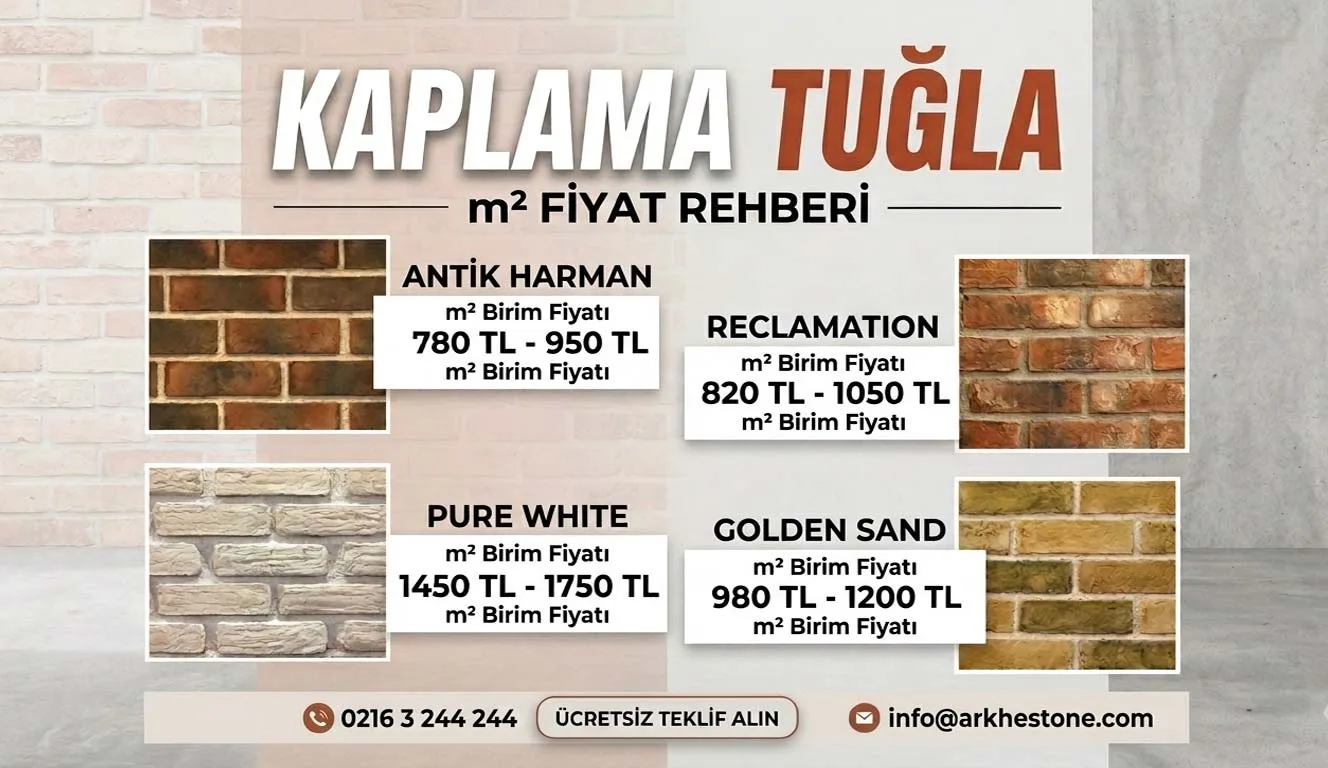 Kaplama Tuğla m2 Fiyatları
