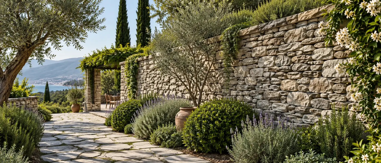 Villa bahçe duvarı doğal kültür taşı kaplama