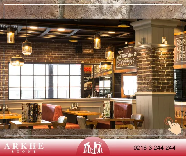 Kafe Dekorasyonu- Dekoratif Tuğla Duvar Kaplama