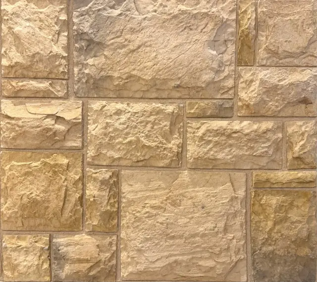 Travertino kültür taşı — bal renginde kale kesim doğal taş duvar kaplama
