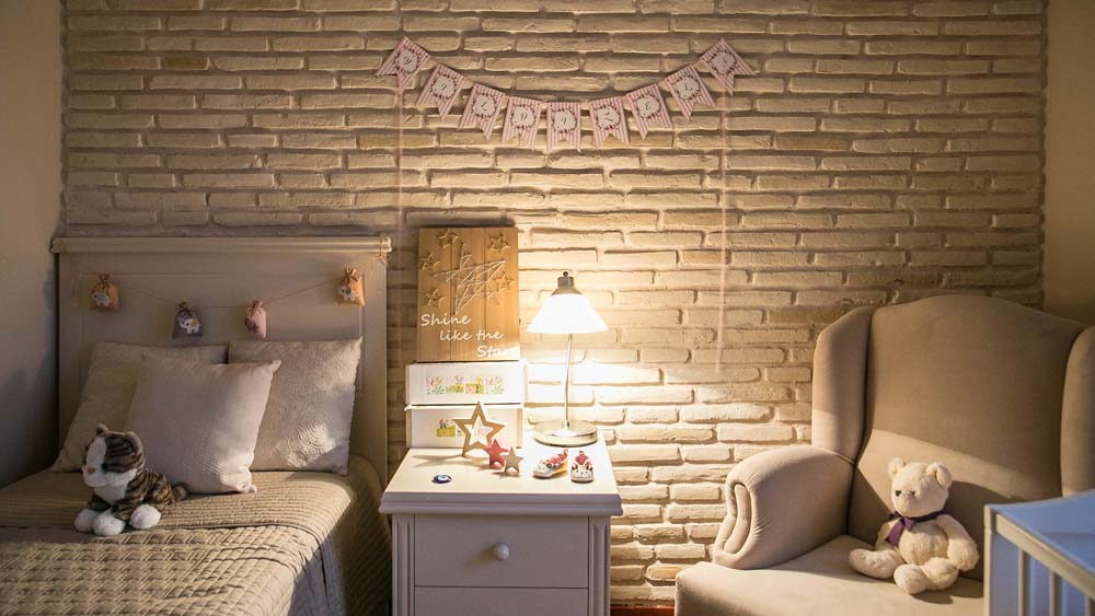 Kültür Tuğlası Stick Brick Crema 9 Stick Brick Crema Yatak Odası