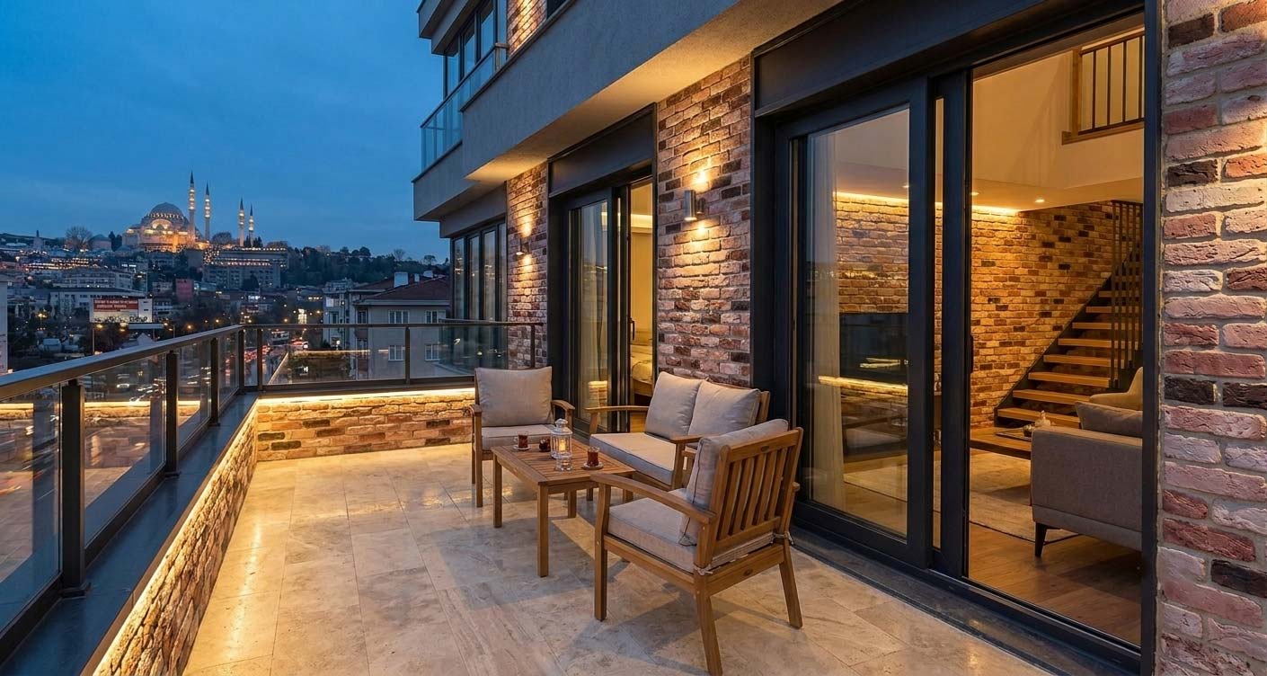 Kültür Tuğlası Authentic Brick Combo1 6 Teras Kaplama Tuğla uygulaması